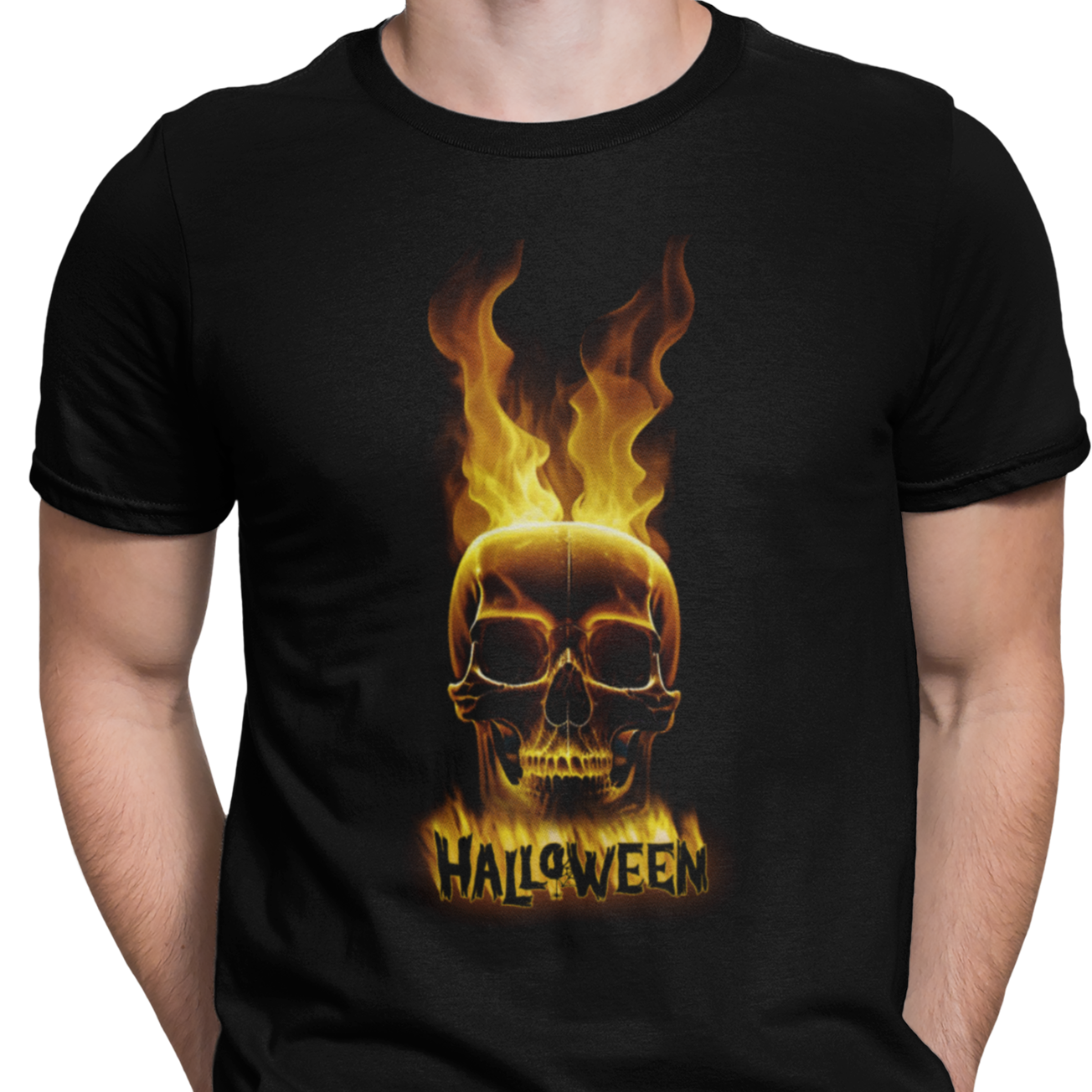 CAMISETA CALAVERA FUEGO