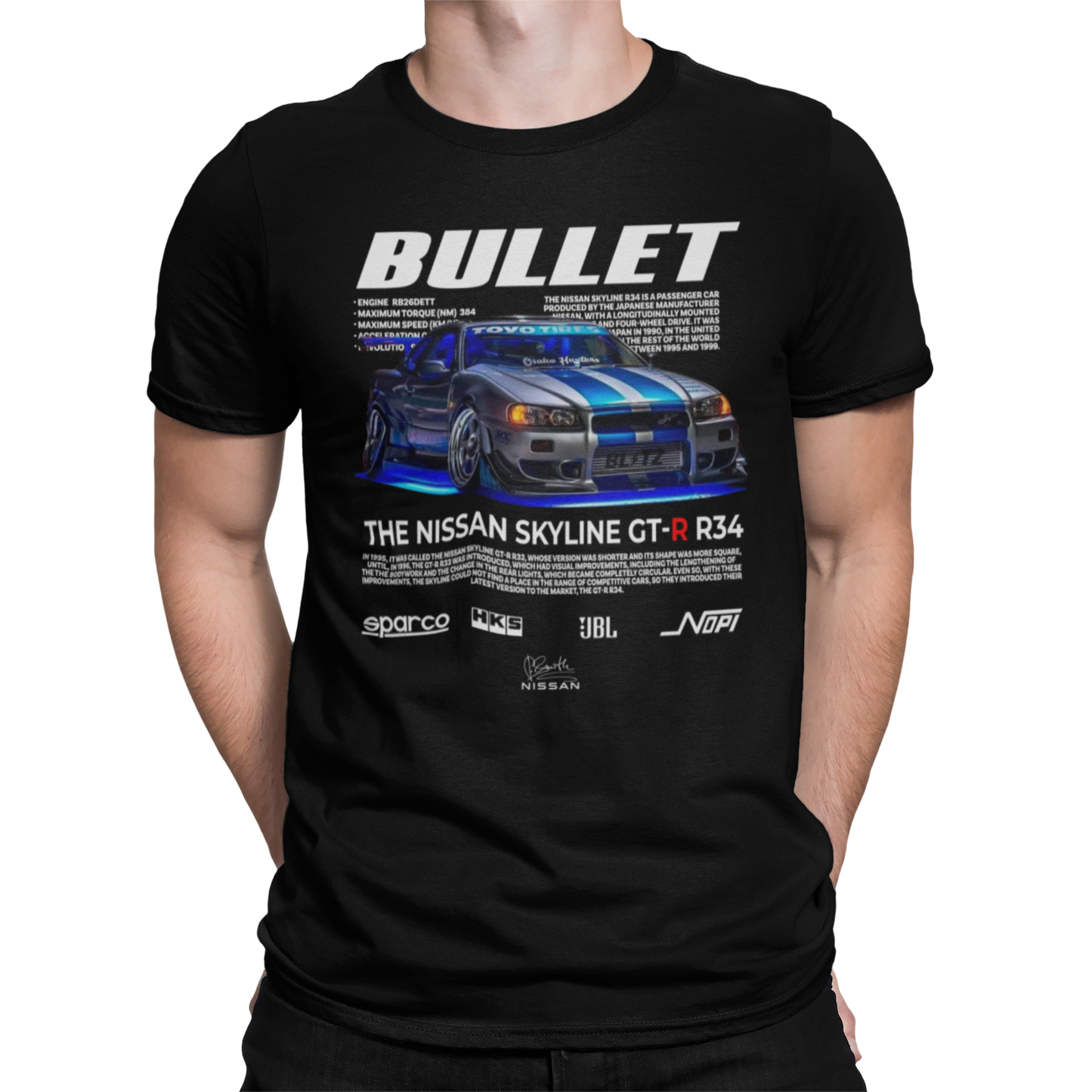 CAMISETA / SUDADERA COCHES NISAAN SKYLINE GT-R R34 BULLET