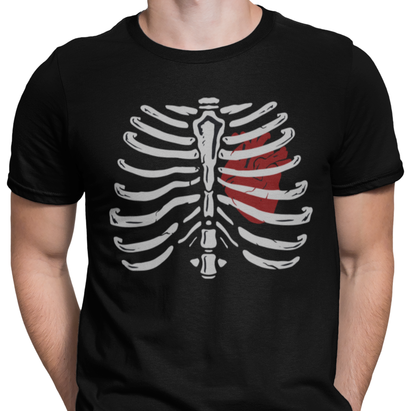CAMISETA HALLOWEEN ESQUELETO CORAZON