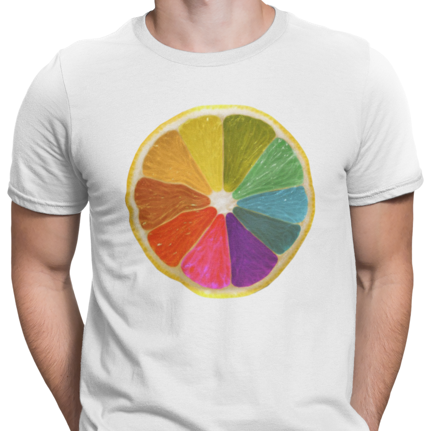 CAMISETA NARANJA ARCOIRIS