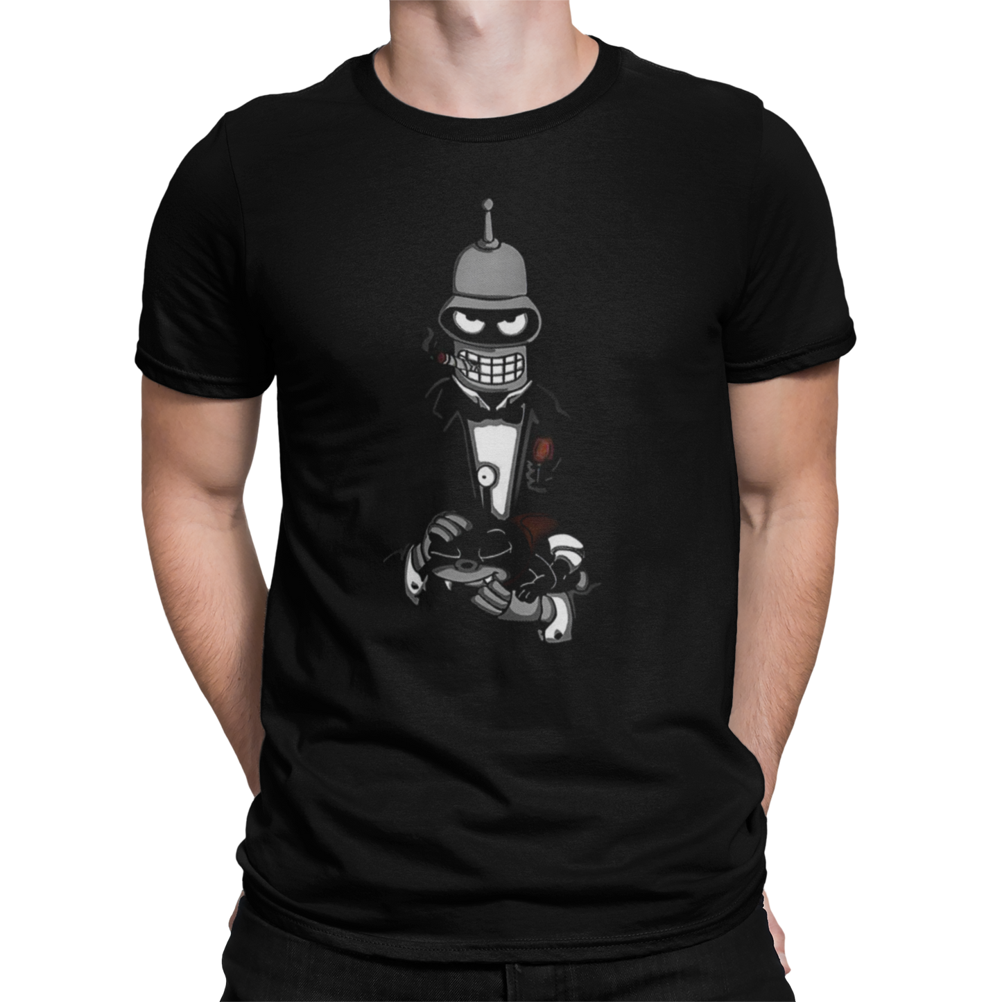CAMISETA BENDER MAFIOSO CON MORDISQUITOS