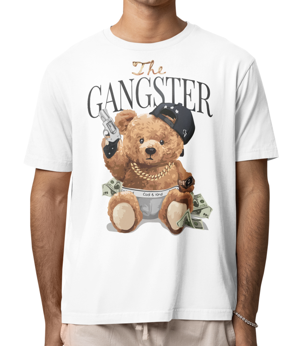 CAMISETA / SUDADERA OSO THE GANGSTER BLANCA