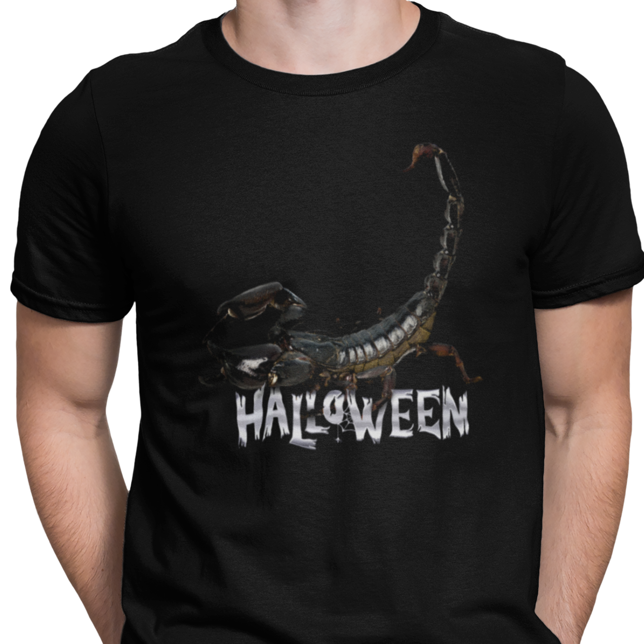 CAMISETA HALLOWEEN ESCORPION NEGRO