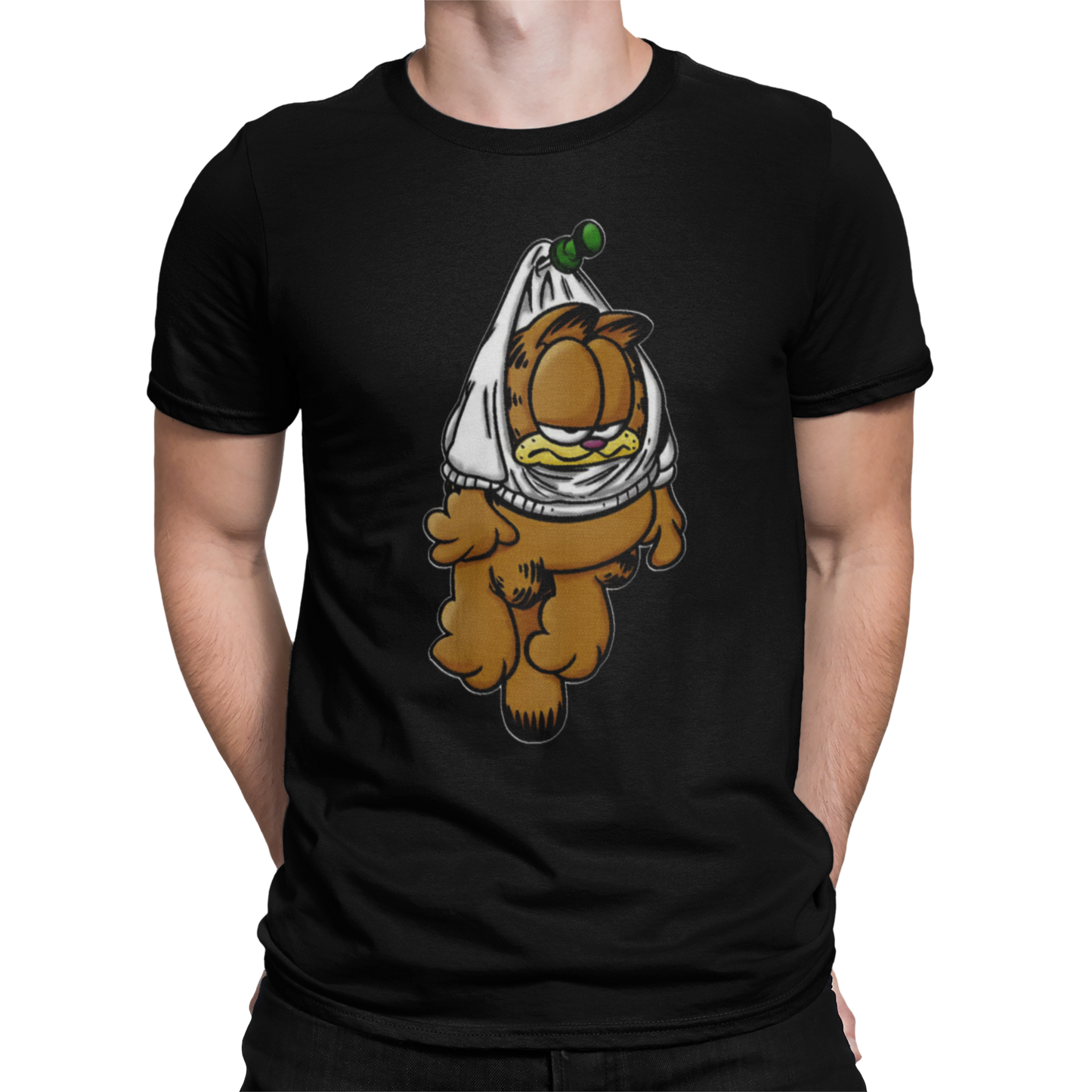 Copia de GARFIEL COLGADO CAMISETA NEGRA