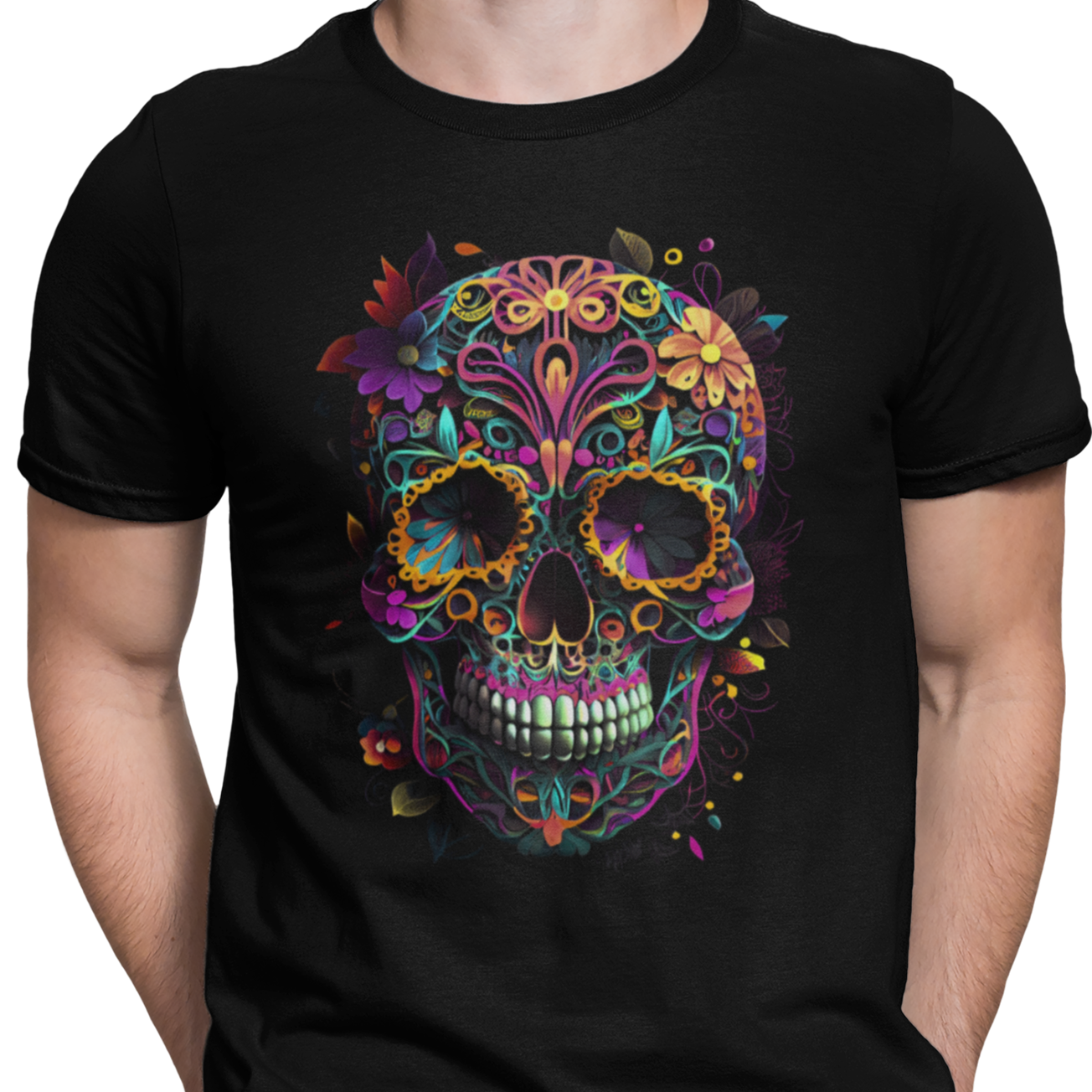 CAMISETA CALAVERA TIPICA MEXICANA