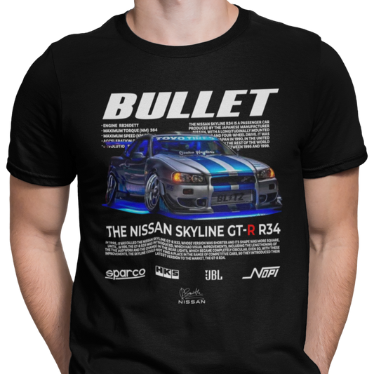 CAMISETA / SUDADERA COCHES NISAAN SKYLINE GT-R R34 BULLET