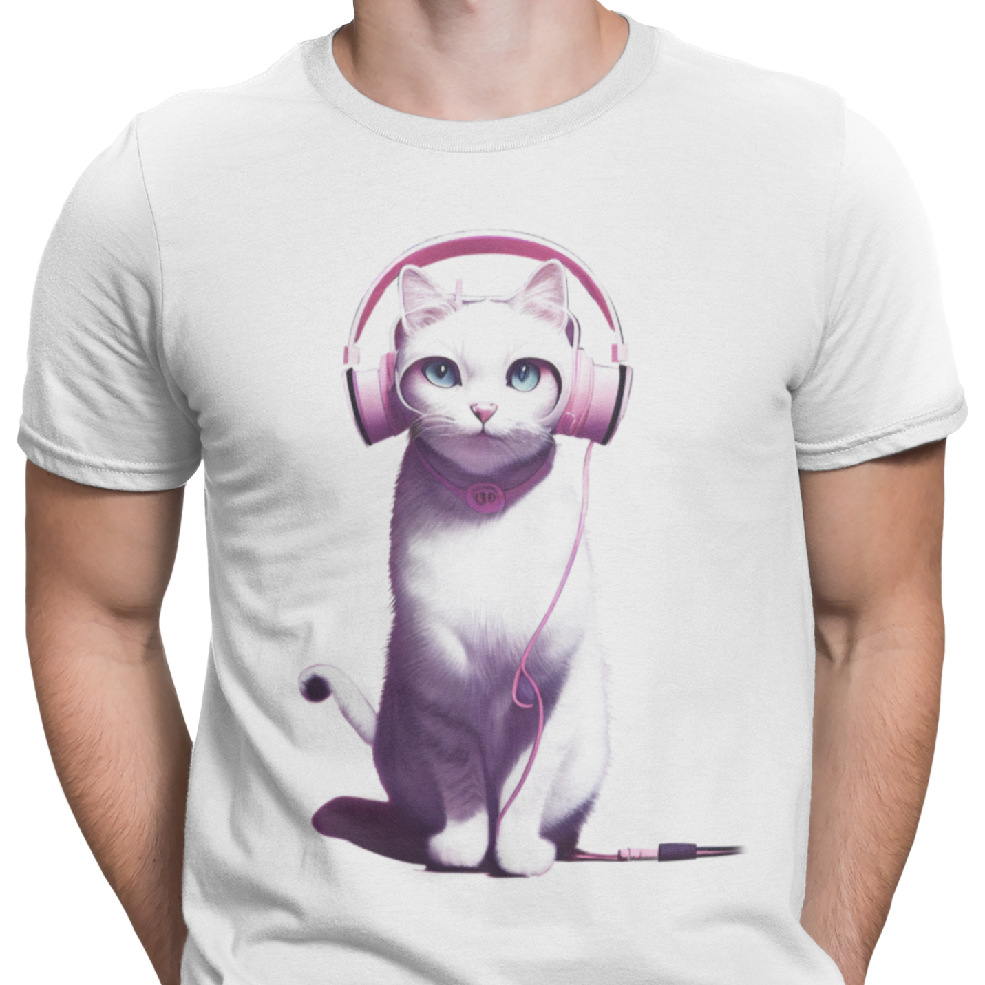 CAMISETA GATITA AURICULARES