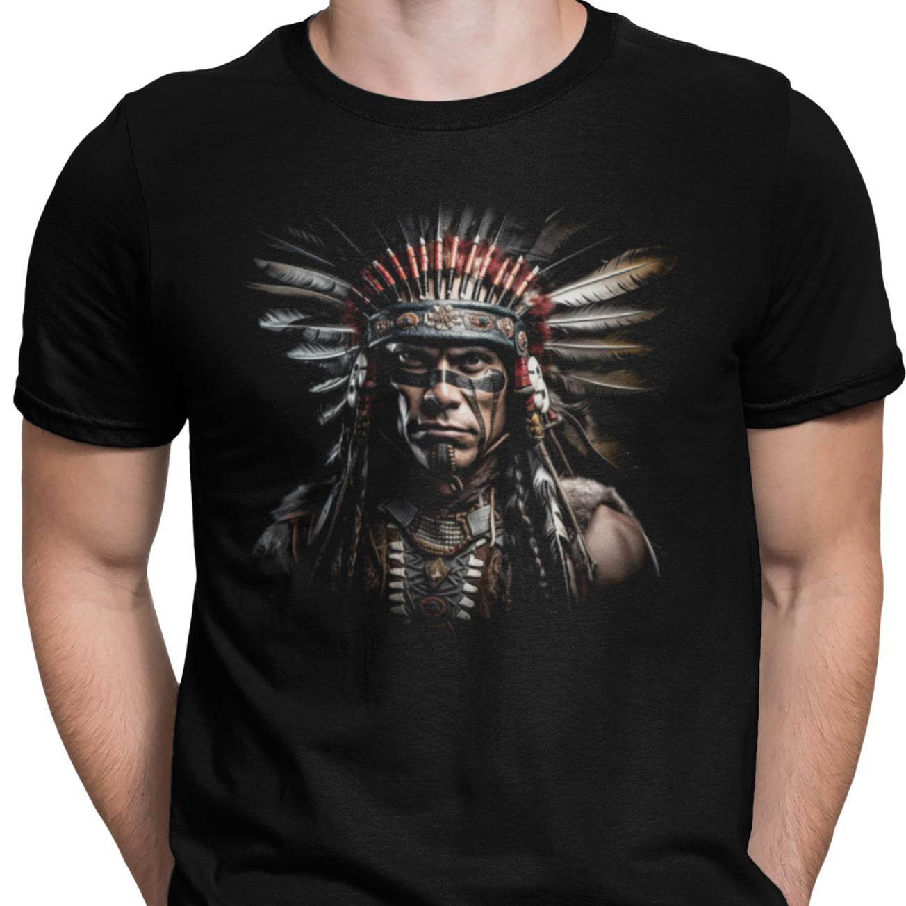 CAMISETA INDIO AMERICANO OSCURO