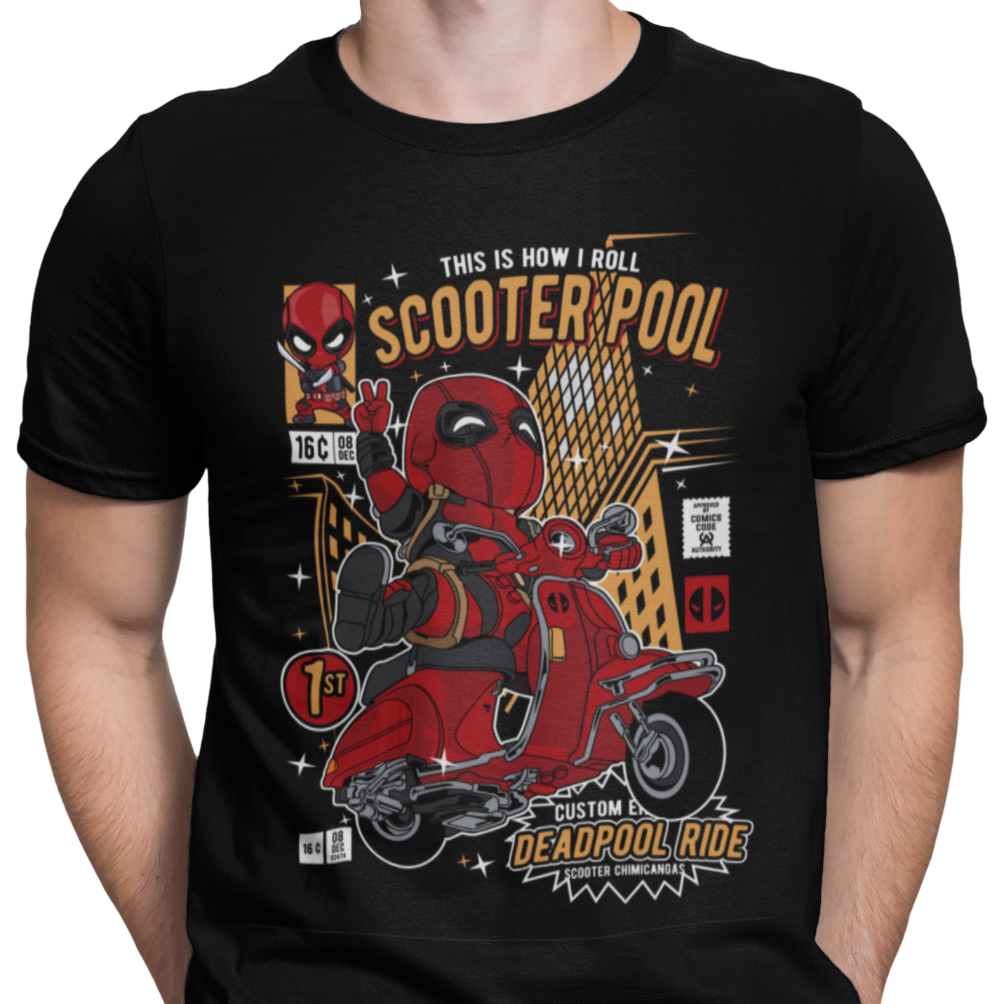 CAMISETA / SUDADERA HEROES DEADPOOL SCOOTER