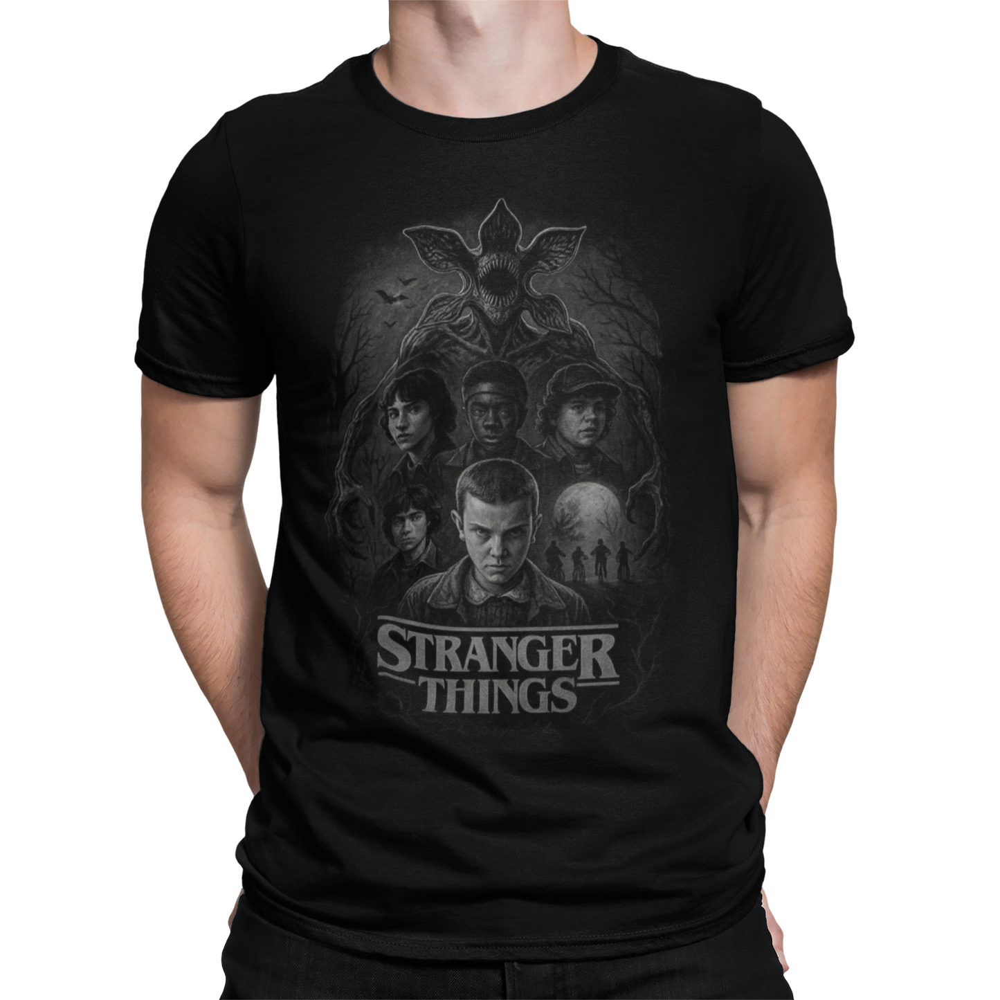 CAMISETA / SUDADERA STRANGER THIGS OSCURO