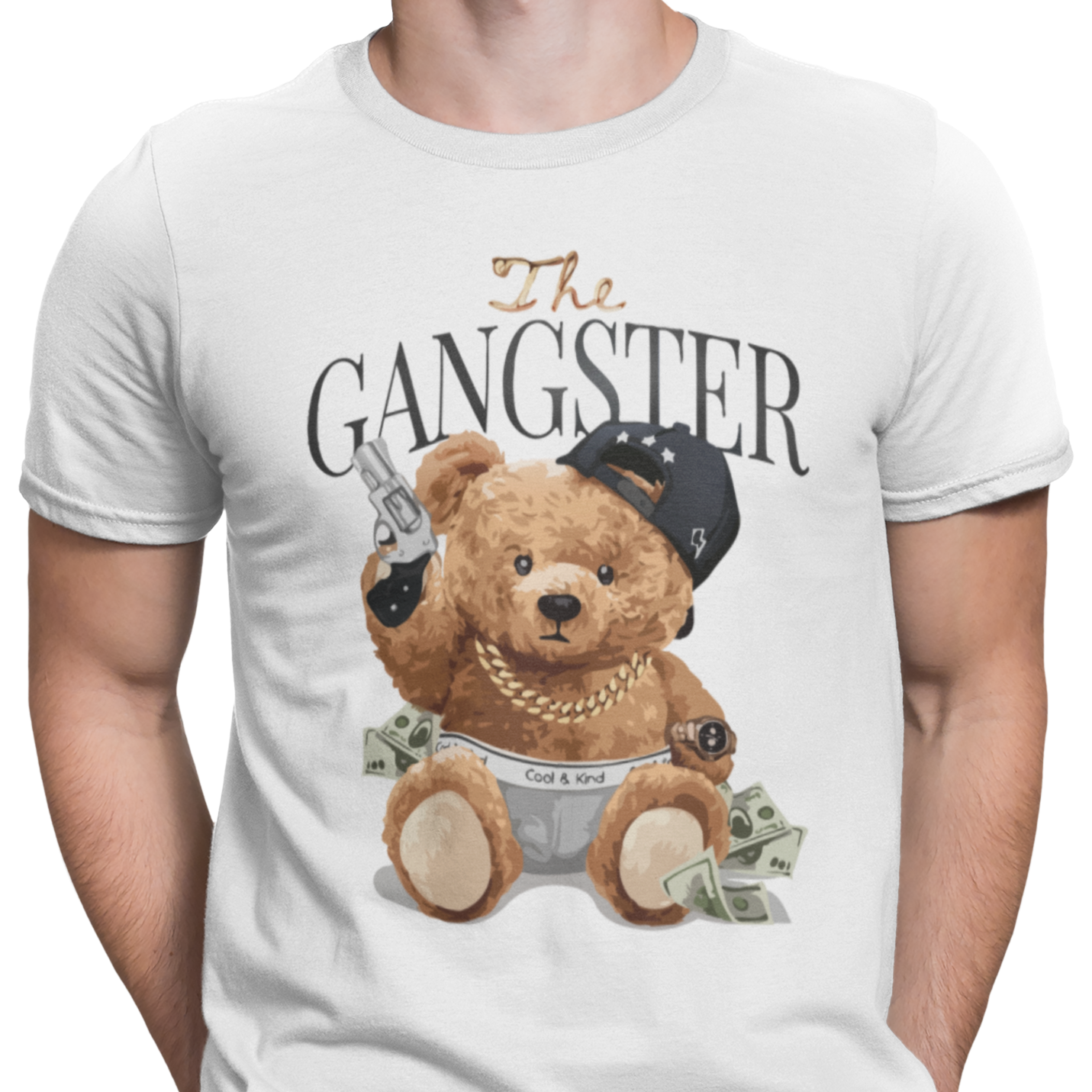 CAMISETA / SUDADERA OSO THE GANGSTER BLANCA