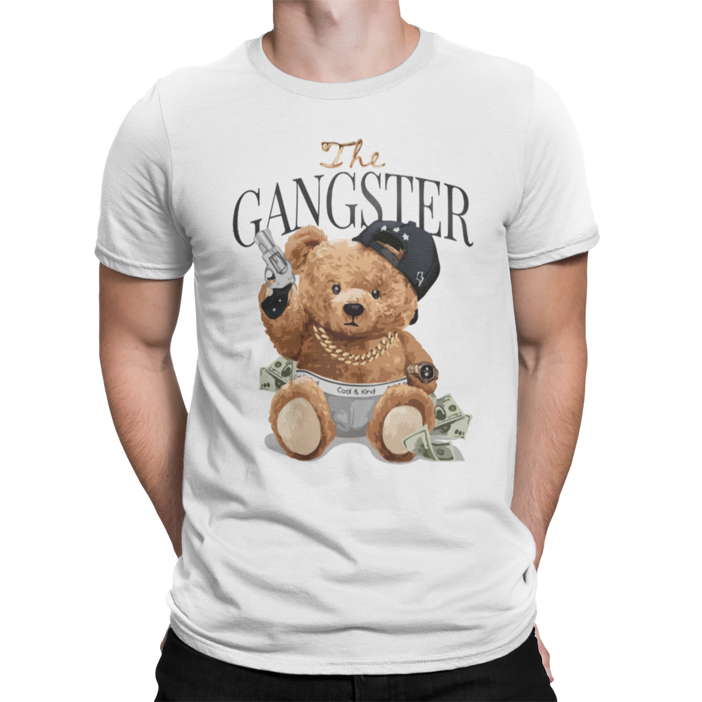 CAMISETA / SUDADERA OSO THE GANGSTER BLANCA